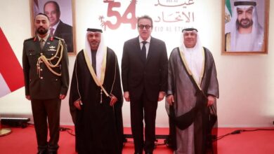 سفير الإمارات في ليلة عيد الاتحاد: هذا المساء يجتمع فيه عبق التاريخ بروح الحاضر لنحتفي بعيد الامارات تحت شعار متحدون سفير الإمارات في ليلة عيد الاتحاد: هذا المساء يجتمع فيه عبق التاريخ بروح الحاضر لنحتفي بعيد الامارات تحت شعار متحدون